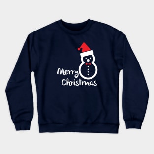 Merry Christmas Happy Snowman With Santa Hat - Merry Christmas Gift Crewneck Sweatshirt